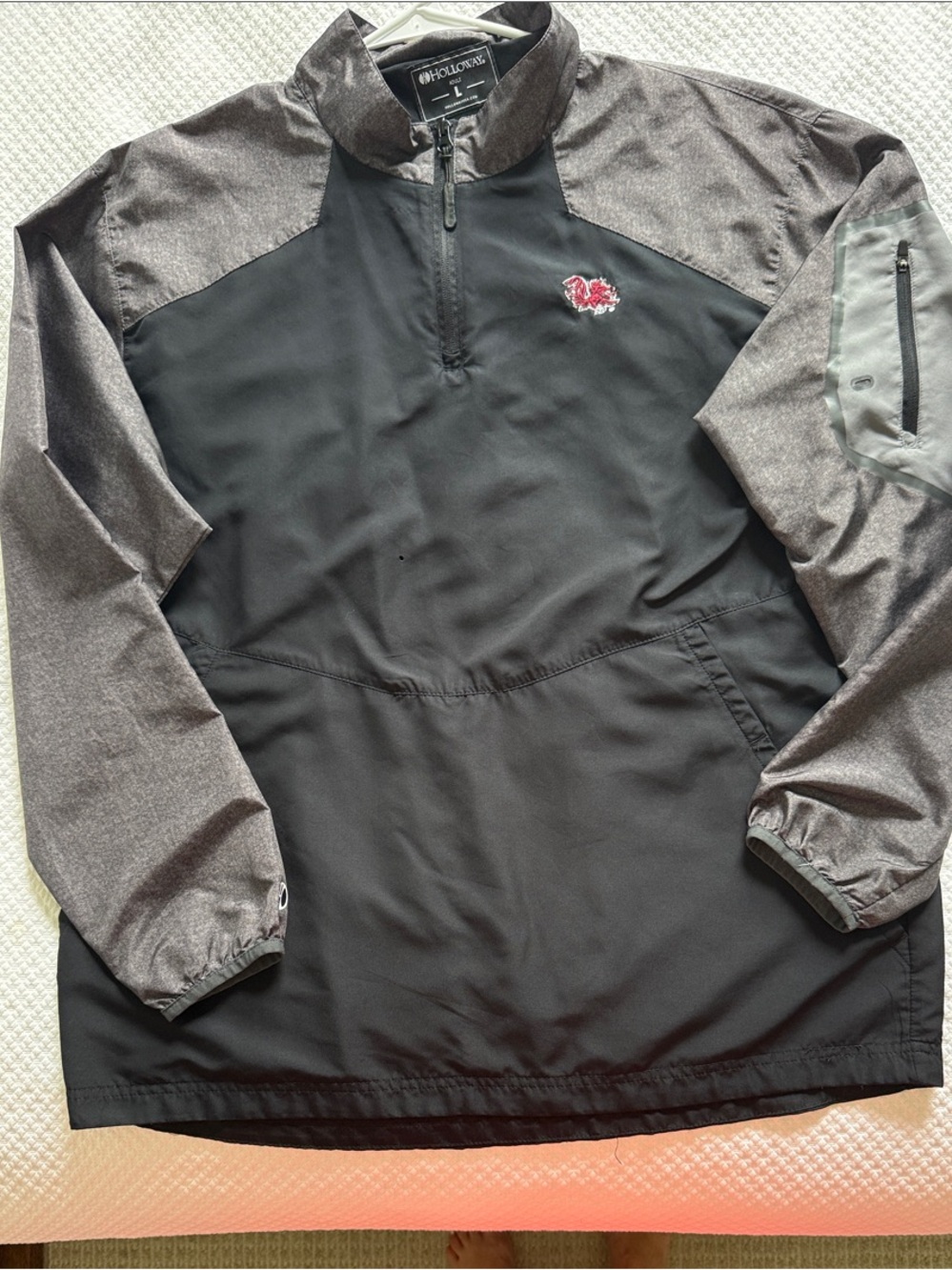 USC Gamecock Holloway Two-Tone Quarter-Zip Windbreaker in Black & Charcoal